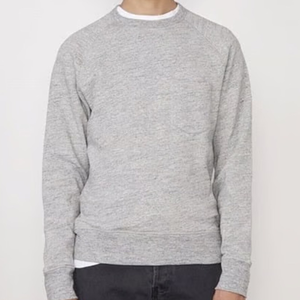 Officine Generale Chris Loopback Sweatshirt Heather Grey L